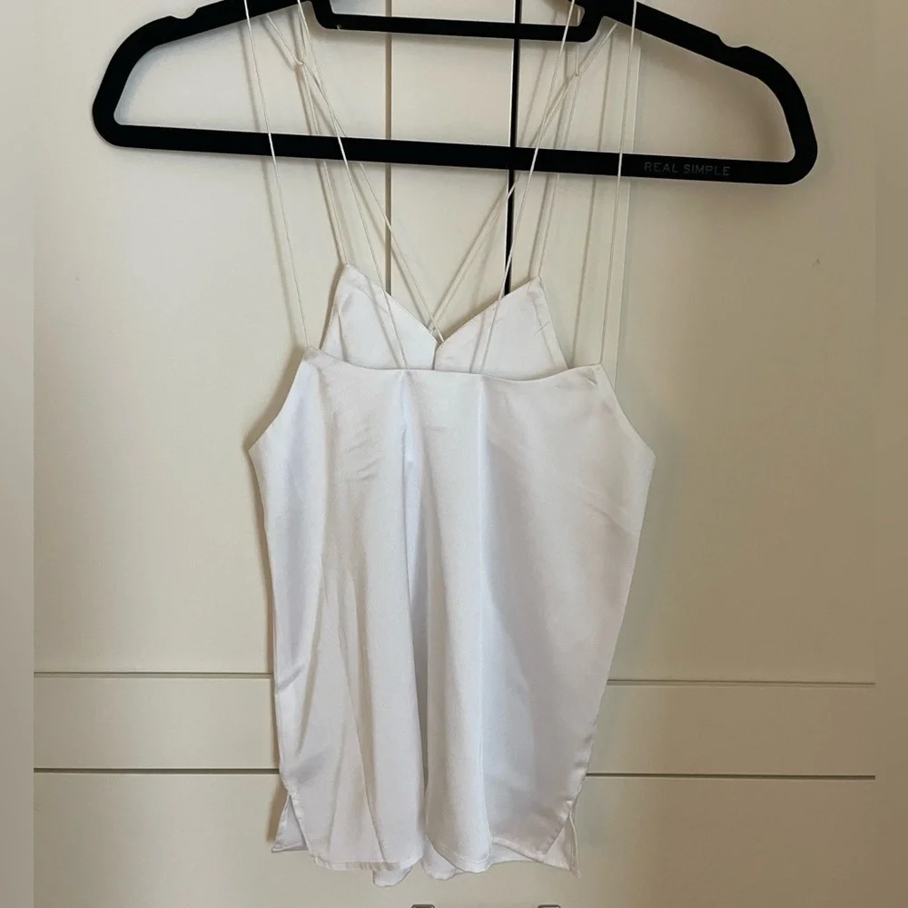 By the way white satin tank